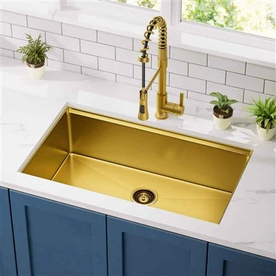 Unterbau-Küchenspüle mit Gold-Nanobeschichtung